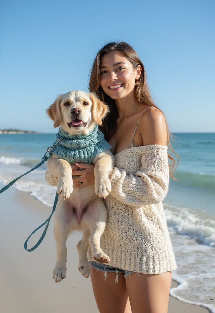 27 Cute Crochet Dog Sweater Free Pattern Projects for Your Pup - 18. Beachy Boho Sweater