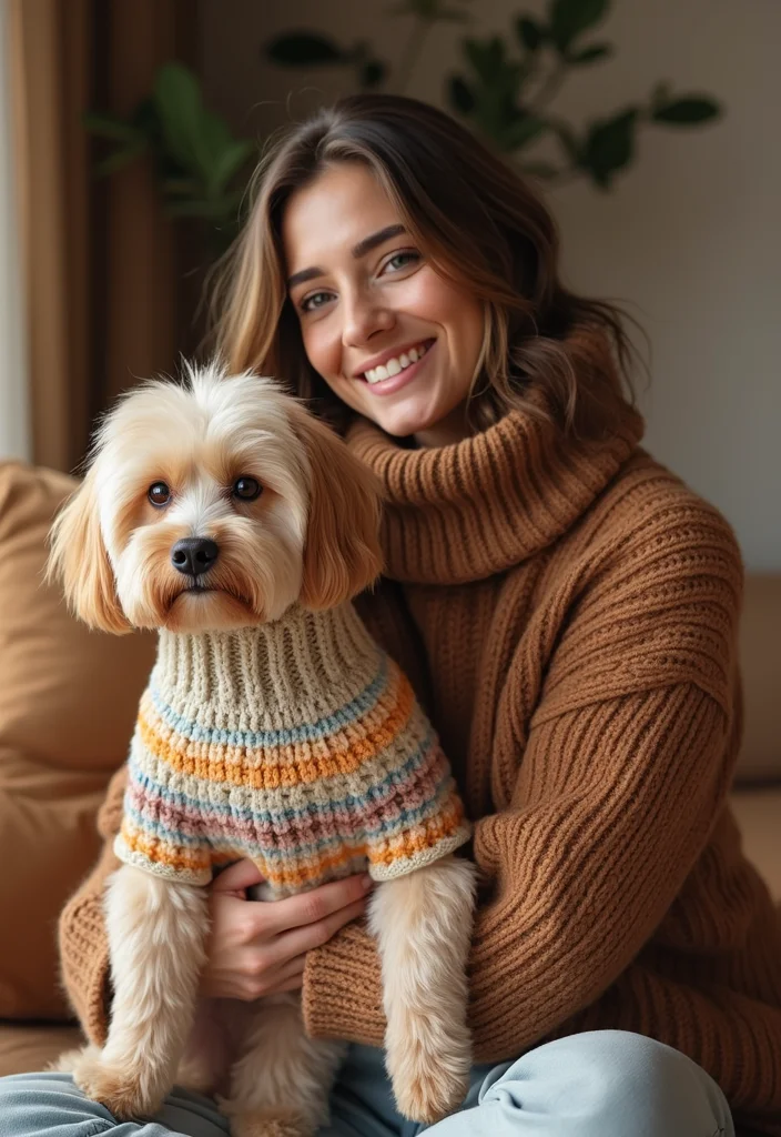 27 Cute Crochet Dog Sweater Free Pattern Projects for Your Pup - 2. Cozy turtleneck Sweater