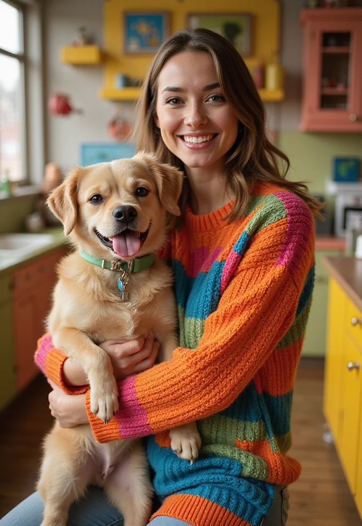 27 Cute Crochet Dog Sweater Free Pattern Projects for Your Pup - 20. Retro Color Block Sweater