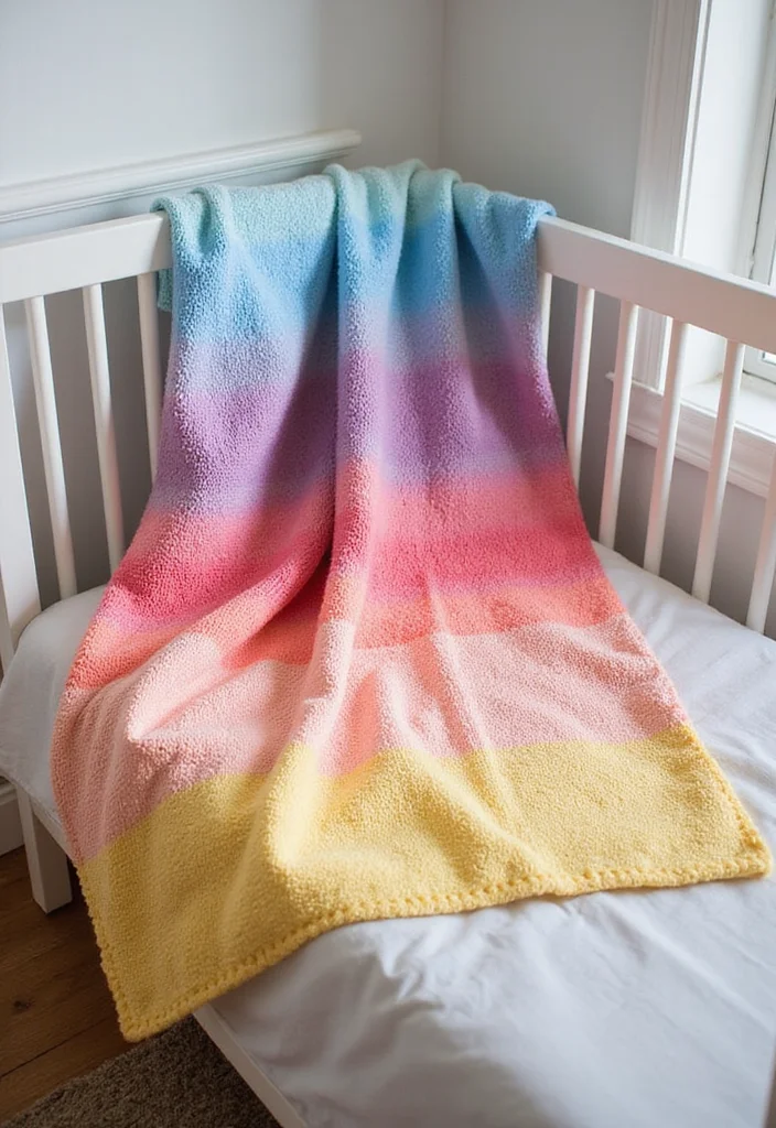 27 Easy Crochet Baby Blanket Free Pattern Designs to Make This Weekend - 12. Ombre Blanket