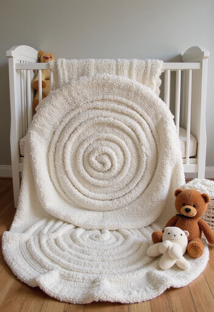 27 Easy Crochet Baby Blanket Free Pattern Designs to Make This Weekend - 17. Circle Blanket