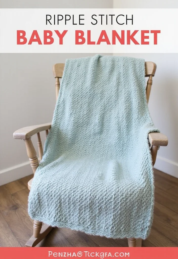 27 Easy Crochet Baby Blanket Free Pattern Designs to Make This Weekend - 2. Ripple Stitch Blanket