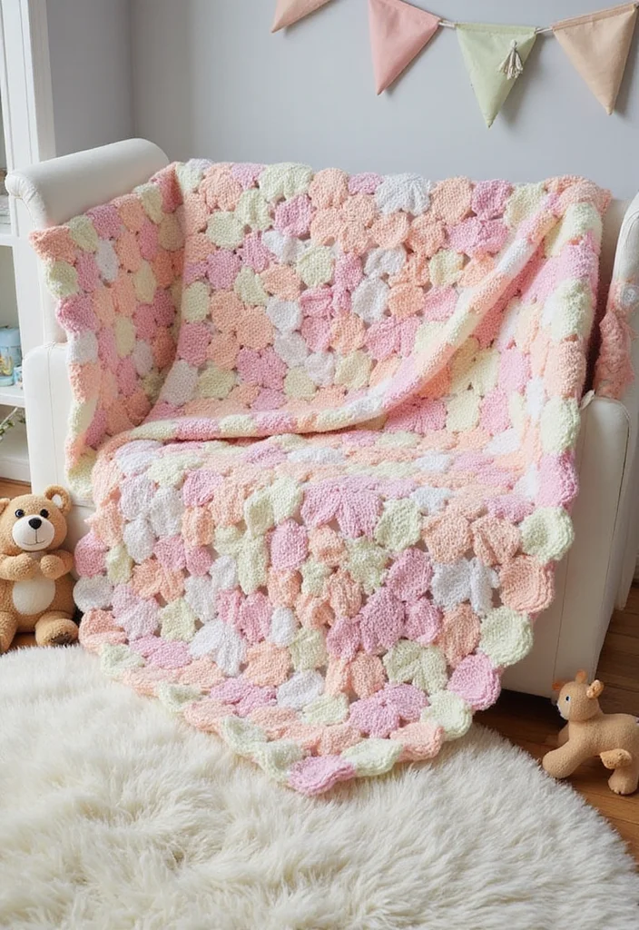 27 Easy Crochet Baby Blanket Free Pattern Designs to Make This Weekend - 23. Petal Stitch Blanket