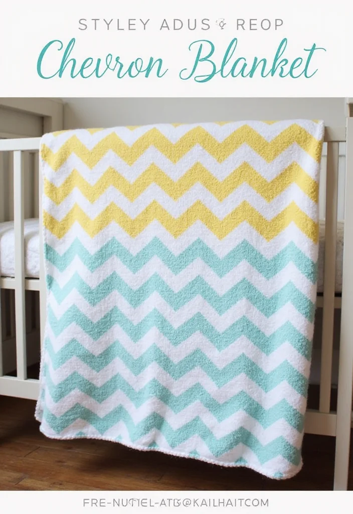 27 Easy Crochet Baby Blanket Free Pattern Designs to Make This Weekend - 4. Chevron Blanket