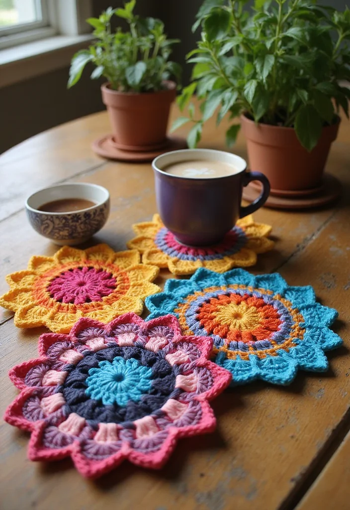 27 Fashionable Crochet Clothing and Accessories to DIY - 11. Crochet Coasters