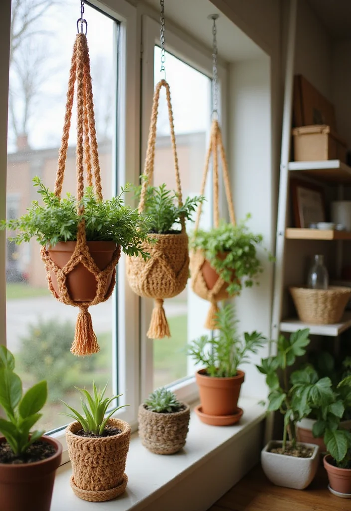 27 Fashionable Crochet Clothing and Accessories to DIY - 12. Crochet Plant Hangers
