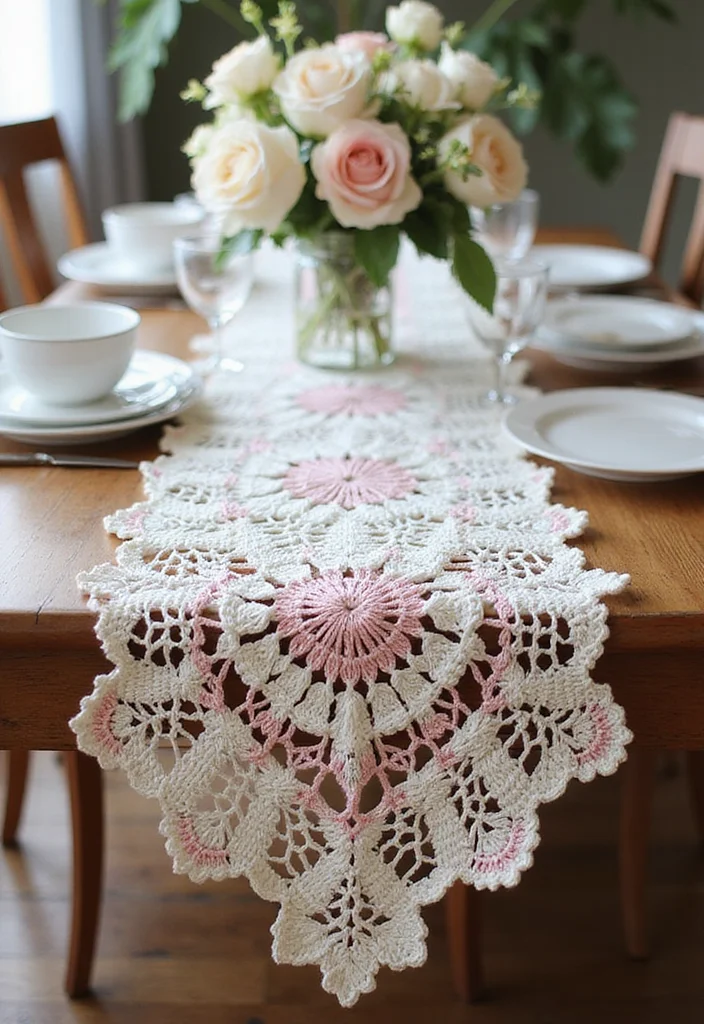 27 Fashionable Crochet Clothing and Accessories to DIY - 13. Crochet Table Runners