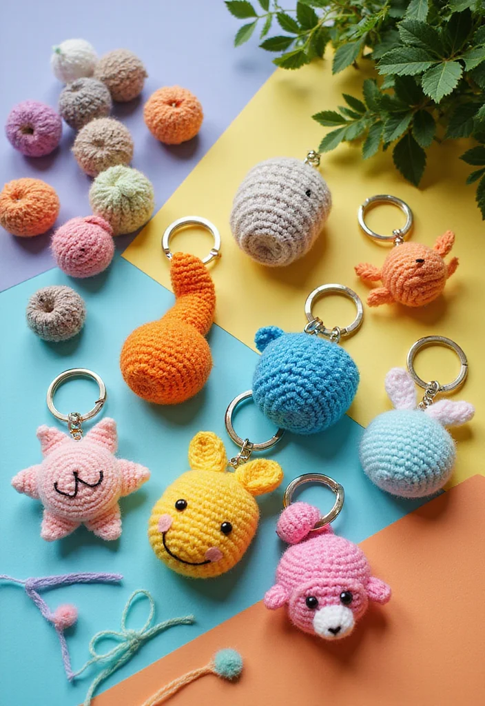 27 Fashionable Crochet Clothing and Accessories to DIY - 15. Crochet Keychains