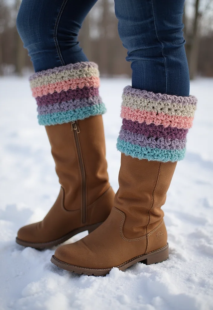 27 Fashionable Crochet Clothing and Accessories to DIY - 22. Crochet Boot Cuffs