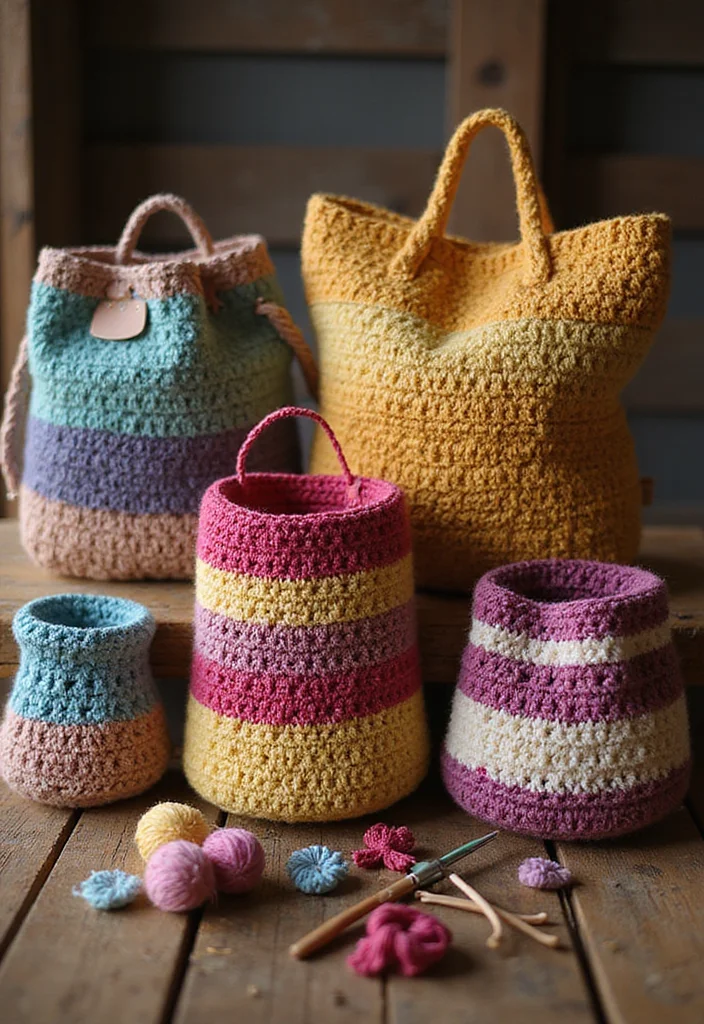 27 Fashionable Crochet Clothing and Accessories to DIY - 3. Handmade Crochet Bags