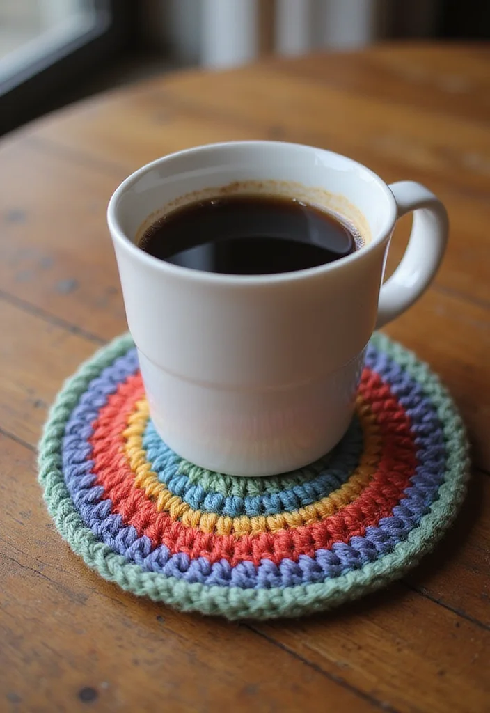 27 Fun Crochet Coasters Free Pattern Ideas for Home Decor - 1. Classic Round Crochet Coaster