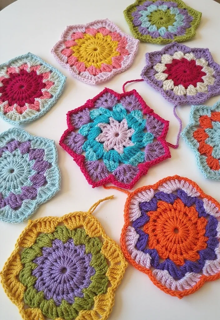 27 Fun Crochet Coasters Free Pattern Ideas for Home Decor - 15. Square Motif Coasters