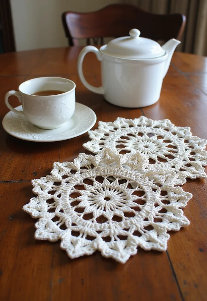 27 Fun Crochet Coasters Free Pattern Ideas for Home Decor - 17. Lace Crochet Coasters