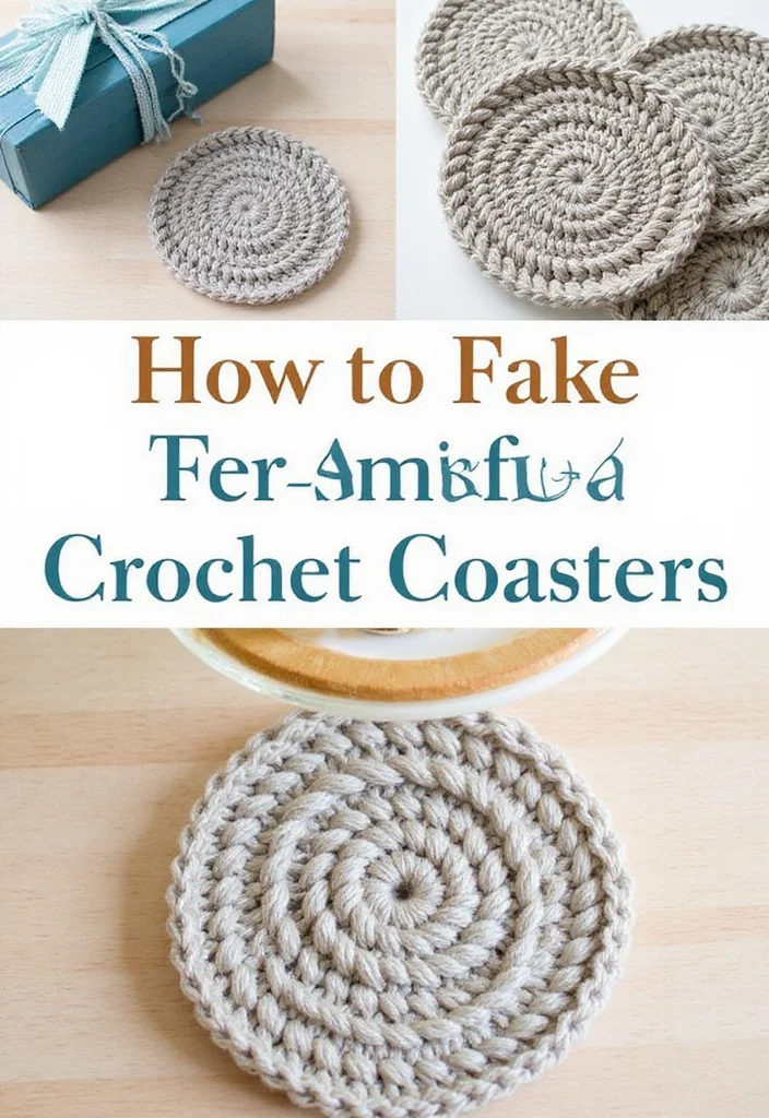 27 Fun Crochet Coasters Free Pattern Ideas for Home Decor - 26. Personalized Coasters