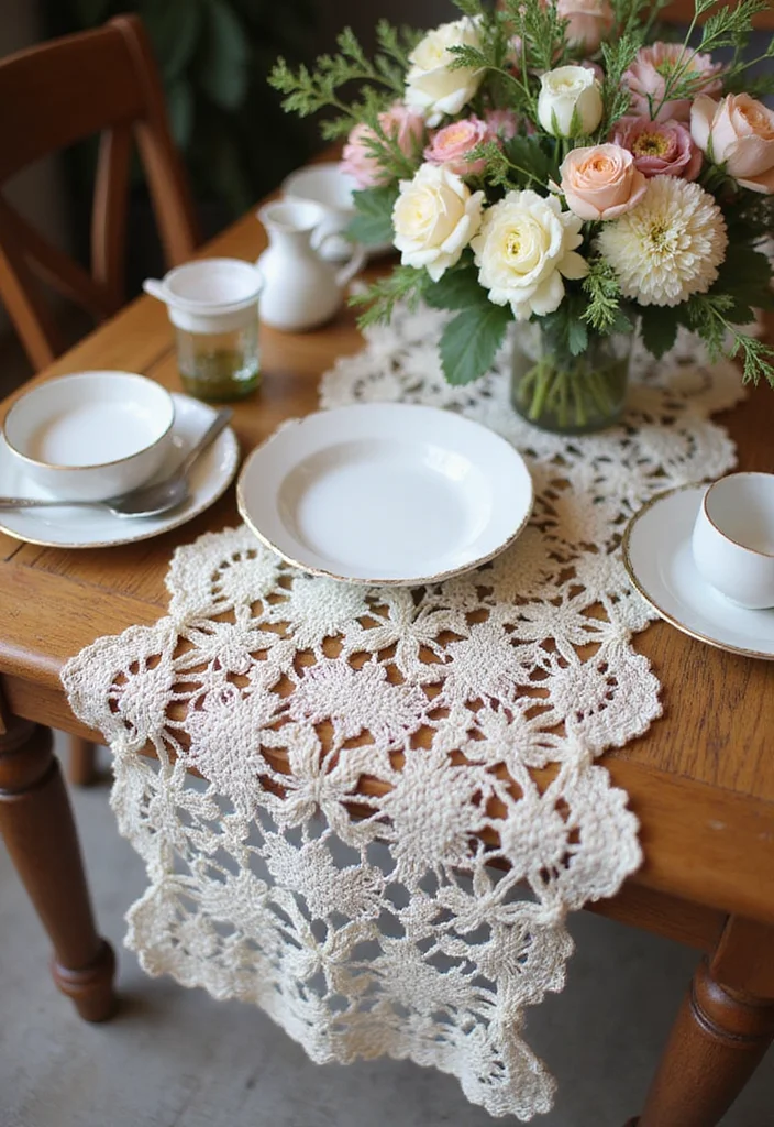 27 Fun Ideas on What to Crochet When Bored (Quick & Cute) - 11. Pretty Crochet Table Runner