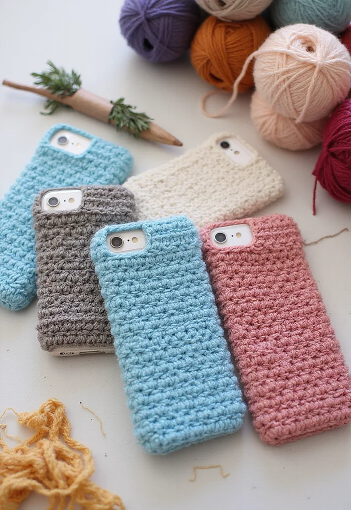 27 Fun Ideas on What to Crochet When Bored (Quick & Cute) - 13. Simple Crochet Phone Cases