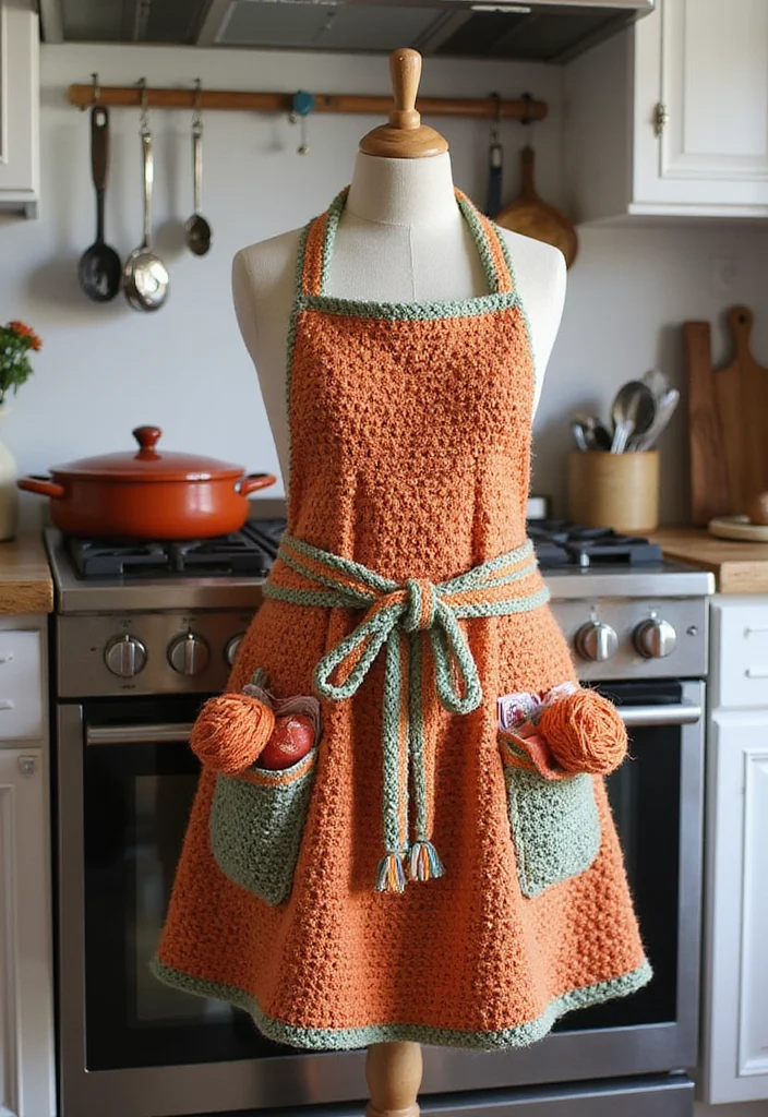 27 Fun Ideas on What to Crochet When Bored (Quick & Cute) - 18. Stylish Crochet Aprons