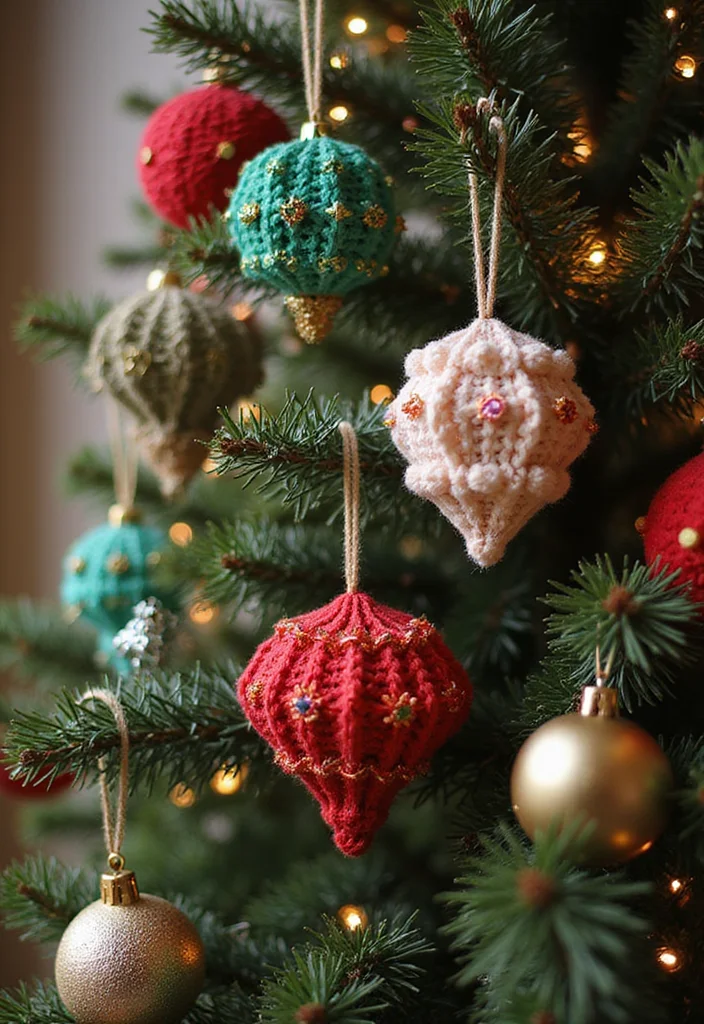 27 Fun Ideas on What to Crochet When Bored (Quick & Cute) - 24. Whimsical Crochet Christmas Ornaments