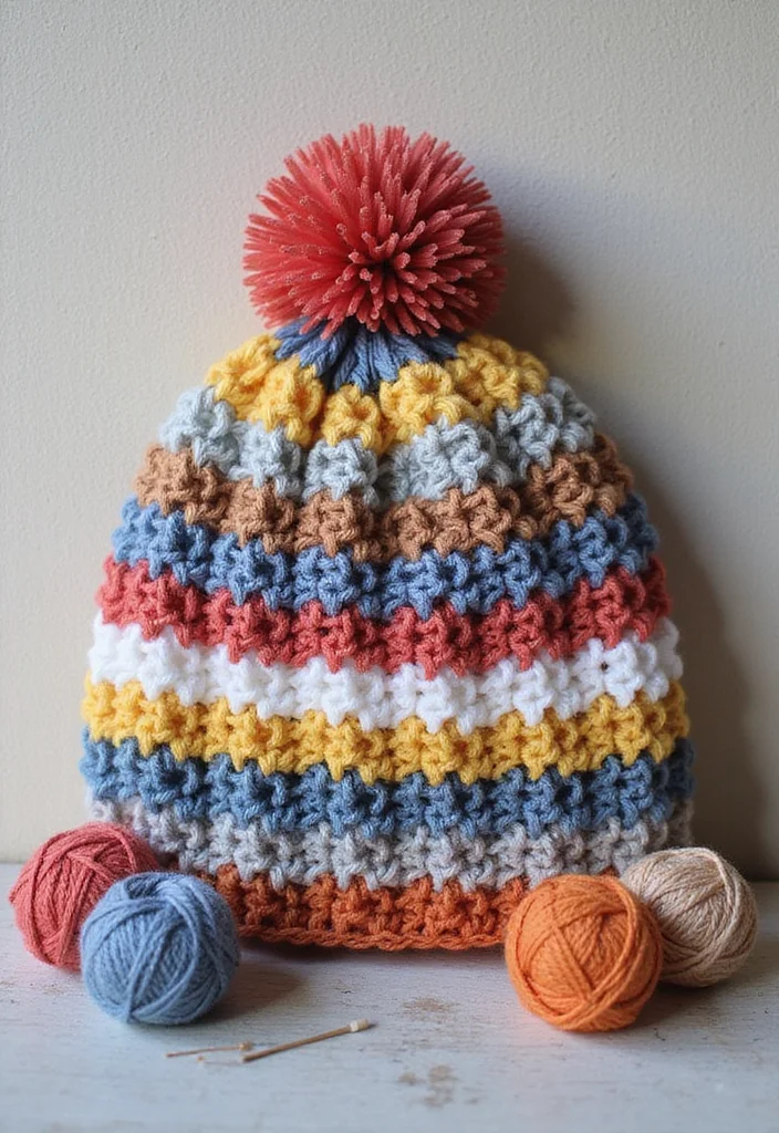 27 Simple Crochet Beanie Pattern Free Ideas Anyone Can Make - 25. Layered Texture Beanie