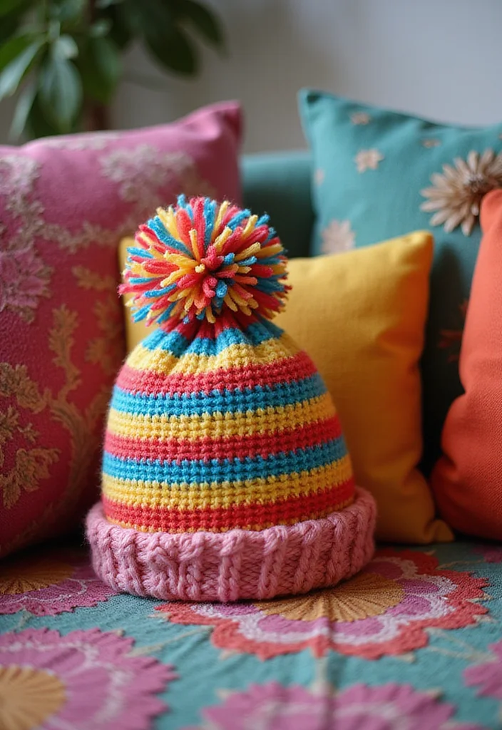 27 Simple Crochet Beanie Pattern Free Ideas Anyone Can Make - 4. Striped Beanie