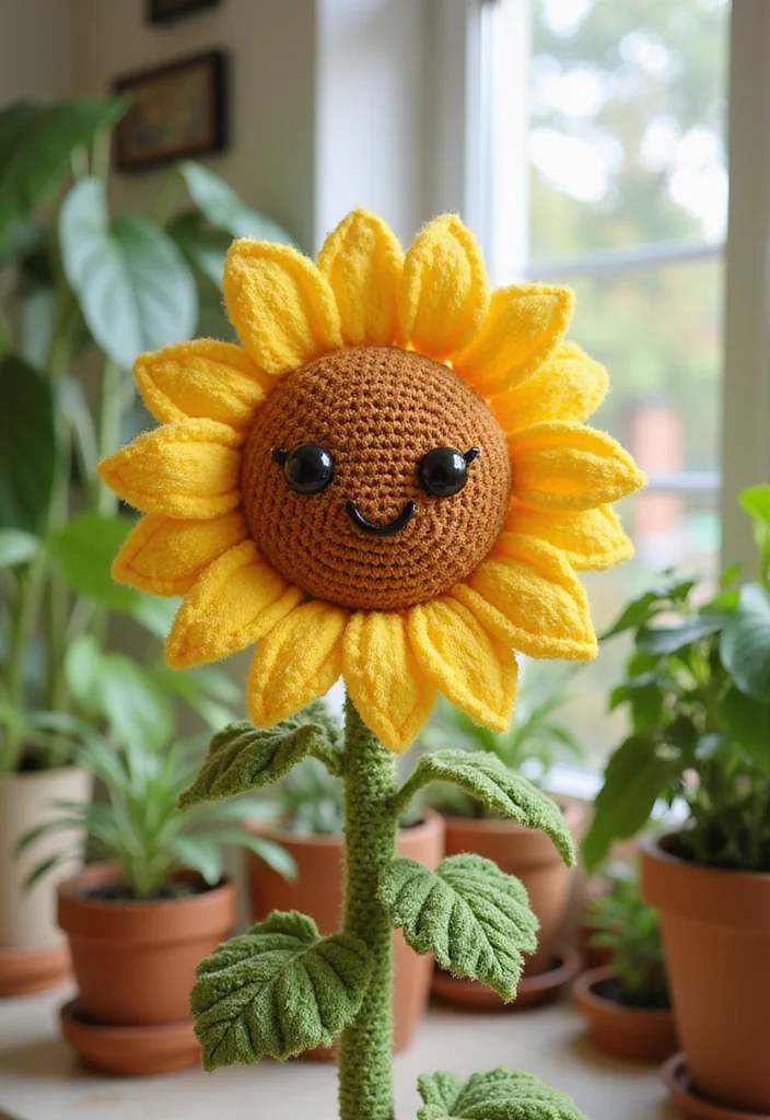 28 Adorable Crochet Amigurumi Free Patterns Kids Will Love - 20. Sunny Sunflower