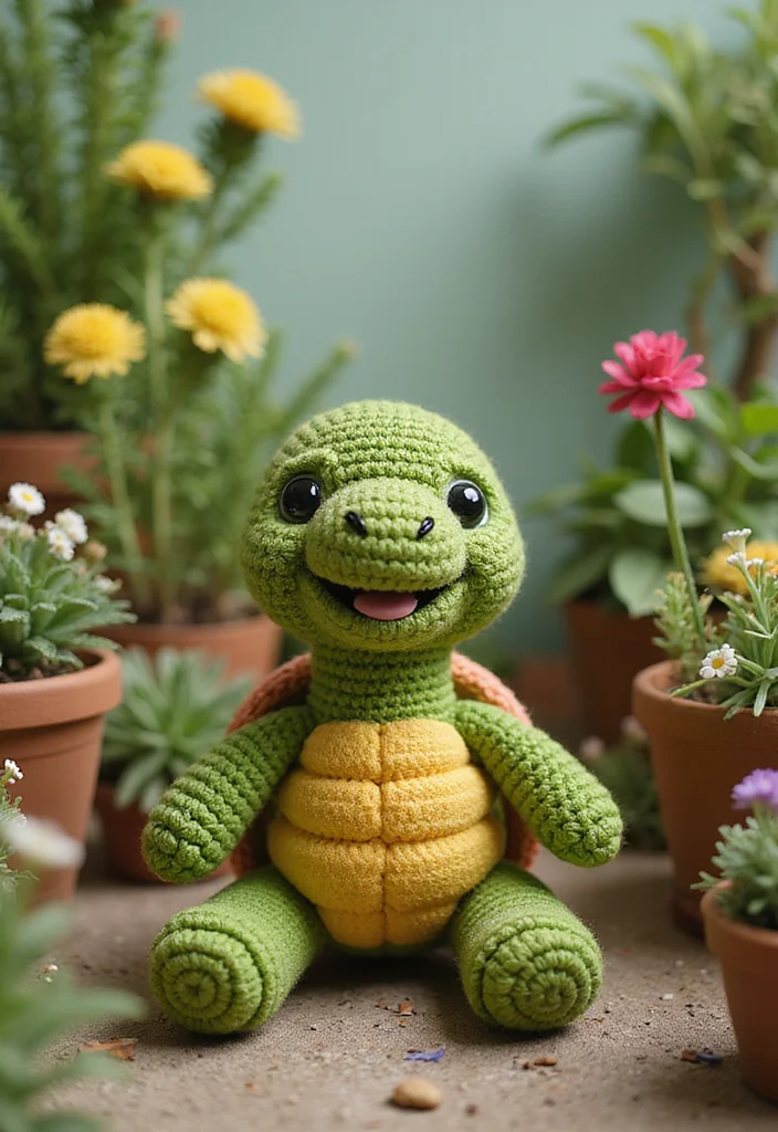 28 Adorable Crochet Amigurumi Free Patterns Kids Will Love - 23. Happy Tortoise