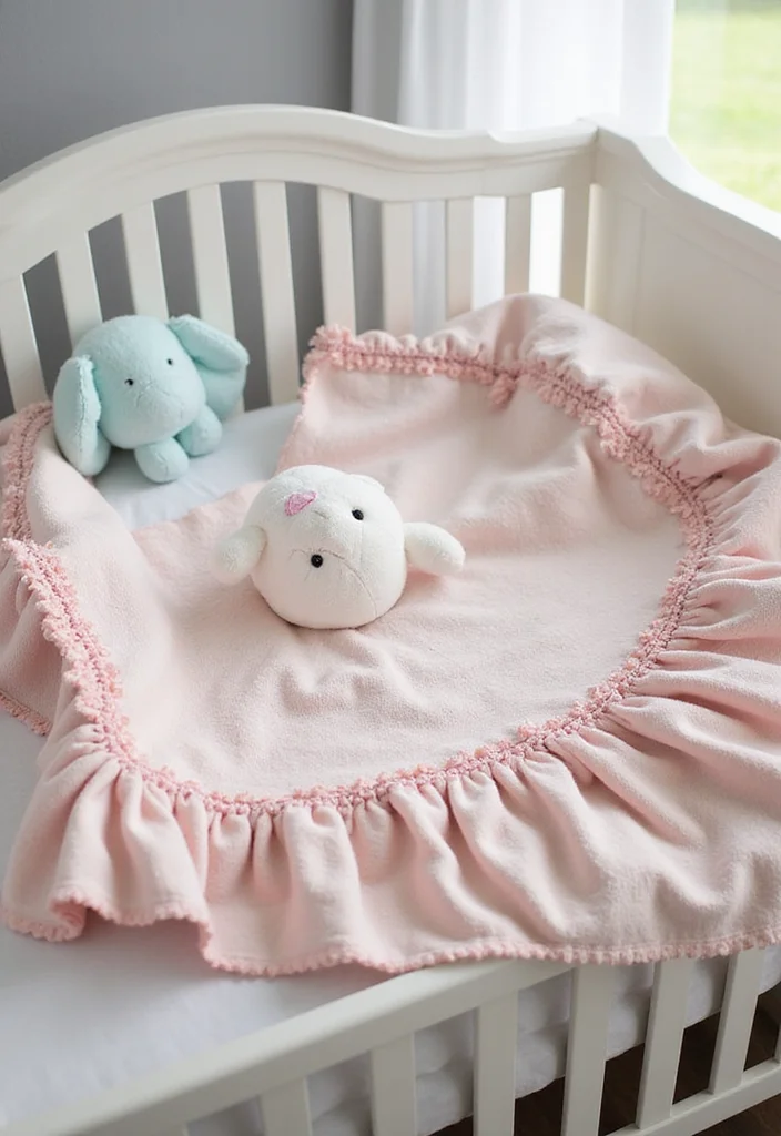 28 Adorable Crochet Baby Blanket Free Pattern Ideas for New Moms - 25. Ruffled Baby Blanket