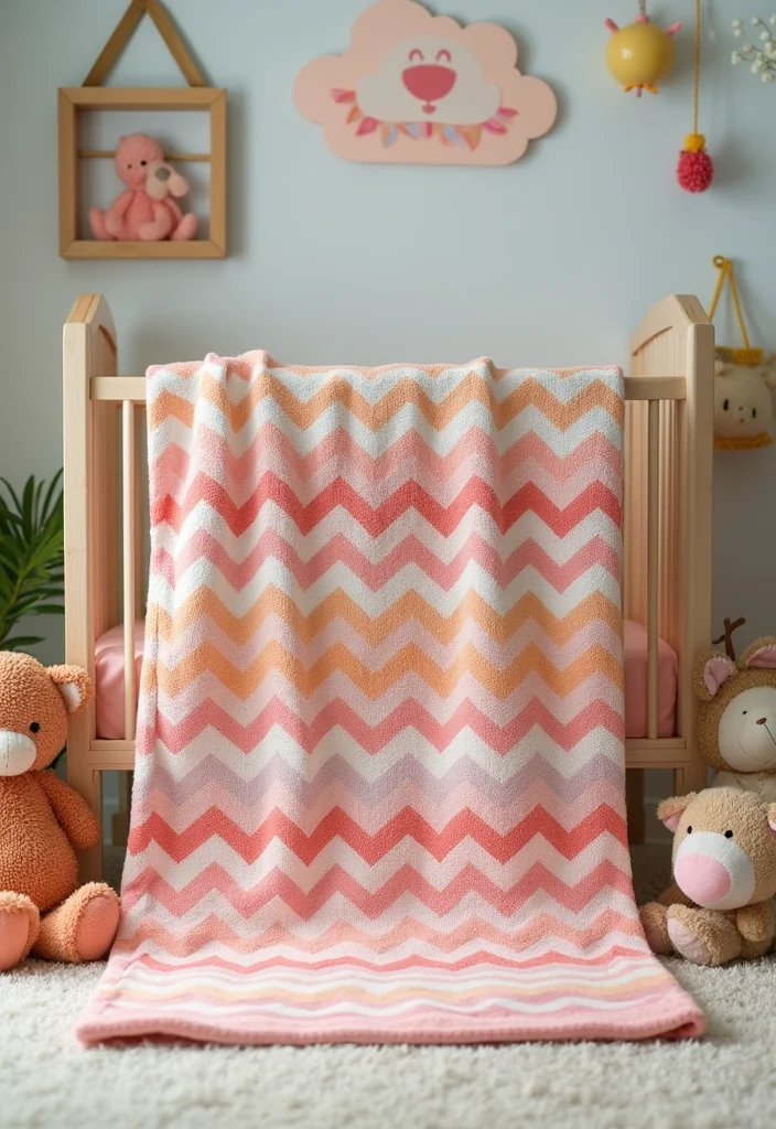 28 Adorable Crochet Baby Blanket Free Pattern Ideas for New Moms - 5. Chevron Pattern Blanket