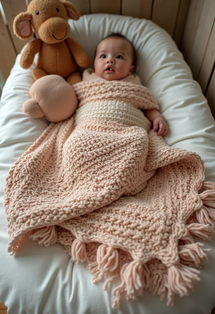 28 Adorable Crochet Baby Blanket Free Pattern Ideas for New Moms - 9. Cozy Tunisian Blanket