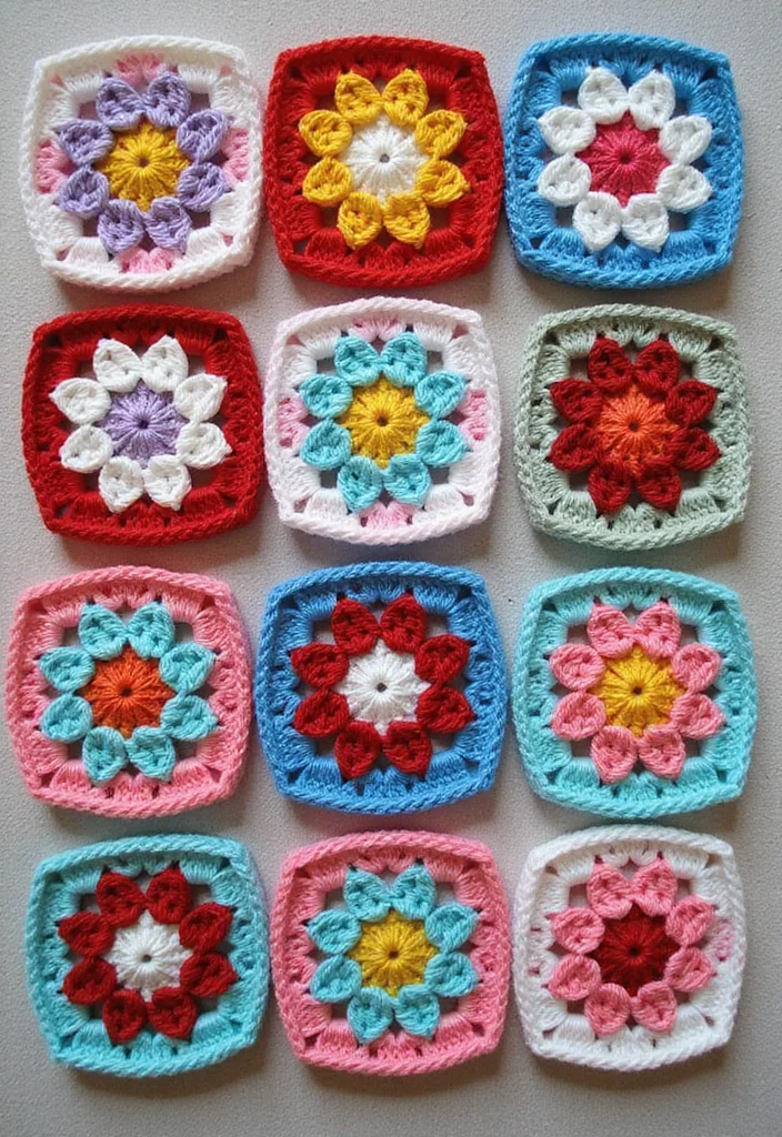 28 Beautiful Granny Square Crochet Pattern Diagram Ideas to Explore - 15. Unity Granny Square