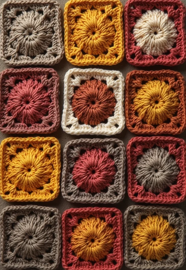 28 Beautiful Granny Square Crochet Pattern Diagram Ideas to Explore - 27. Rustic Granny Square