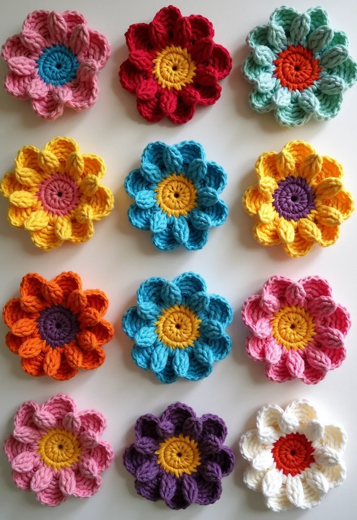 28 Beautiful Granny Square Crochet Pattern Diagram Ideas to Explore - 3. Flower Granny Square