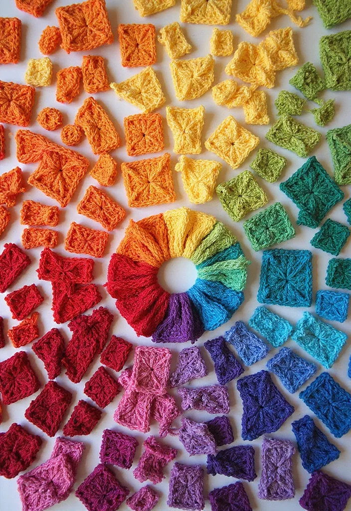 28 Beautiful Granny Square Crochet Pattern Diagram Ideas to Explore - 4. Rainbow Granny Square