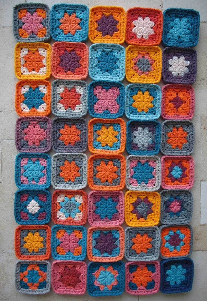 28 Beautiful Granny Square Crochet Pattern Diagram Ideas to Explore - 5. Geometric Granny Square