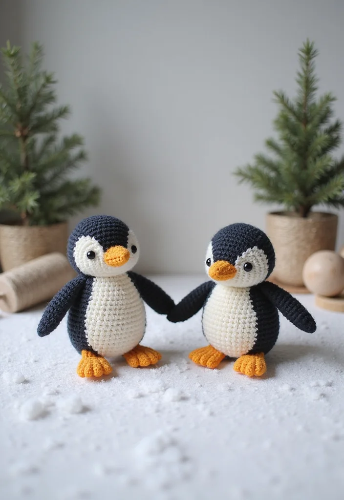 28 Cute Crochet Animals Free Patterns for Amigurumi Lovers - 12. Playful Penguins