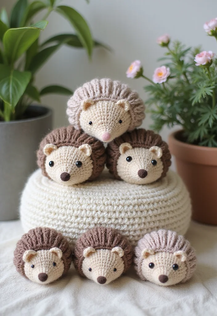 28 Cute Crochet Animals Free Patterns for Amigurumi Lovers - 16. Happy Hedgehogs