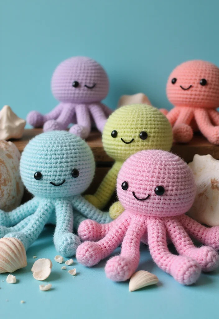 28 Cute Crochet Animals Free Patterns for Amigurumi Lovers - 18. Cute Octopuses