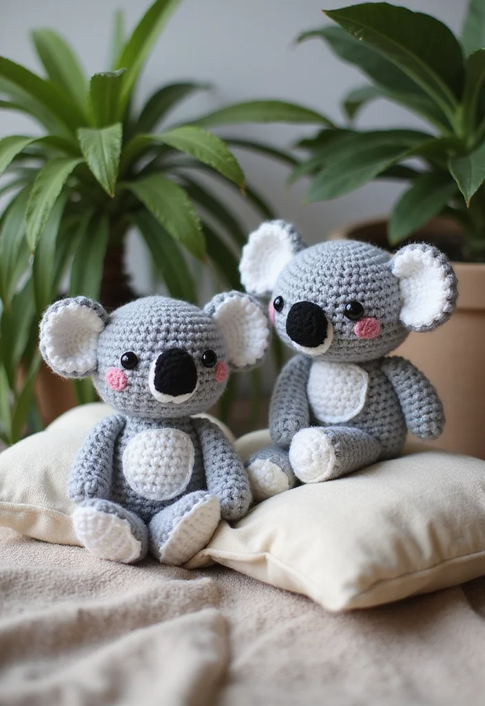 28 Cute Crochet Animals Free Patterns for Amigurumi Lovers - 24. Adorable Koalas
