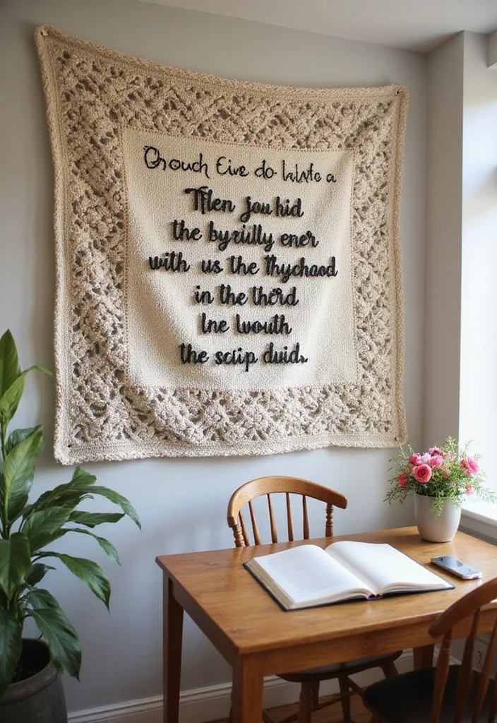 28 Detailed Crochet Tapestry Pattern Free Charts for Inspiring Projects - 11. Inspirational Quotes: Word Tapestry