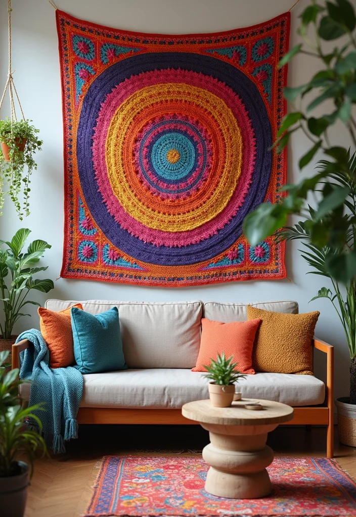 28 Detailed Crochet Tapestry Pattern Free Charts for Inspiring Projects - 15. Boho Chic: Bohemian Tapestry