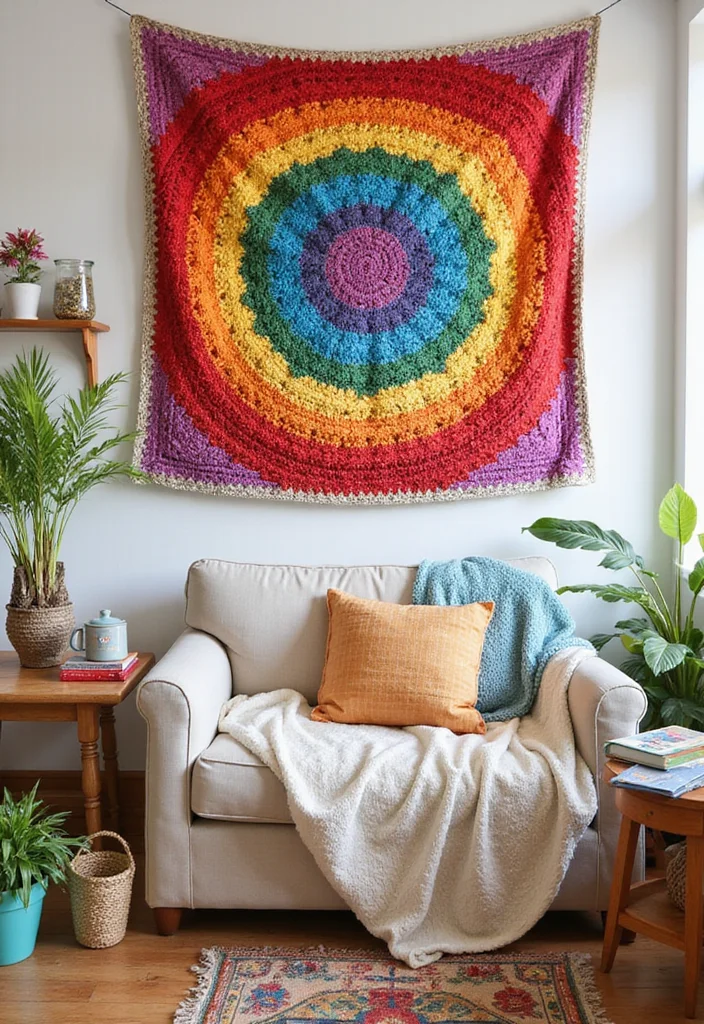 28 Detailed Crochet Tapestry Pattern Free Charts for Inspiring Projects - 24. Celebrate Diversity: Rainbow Tapestry
