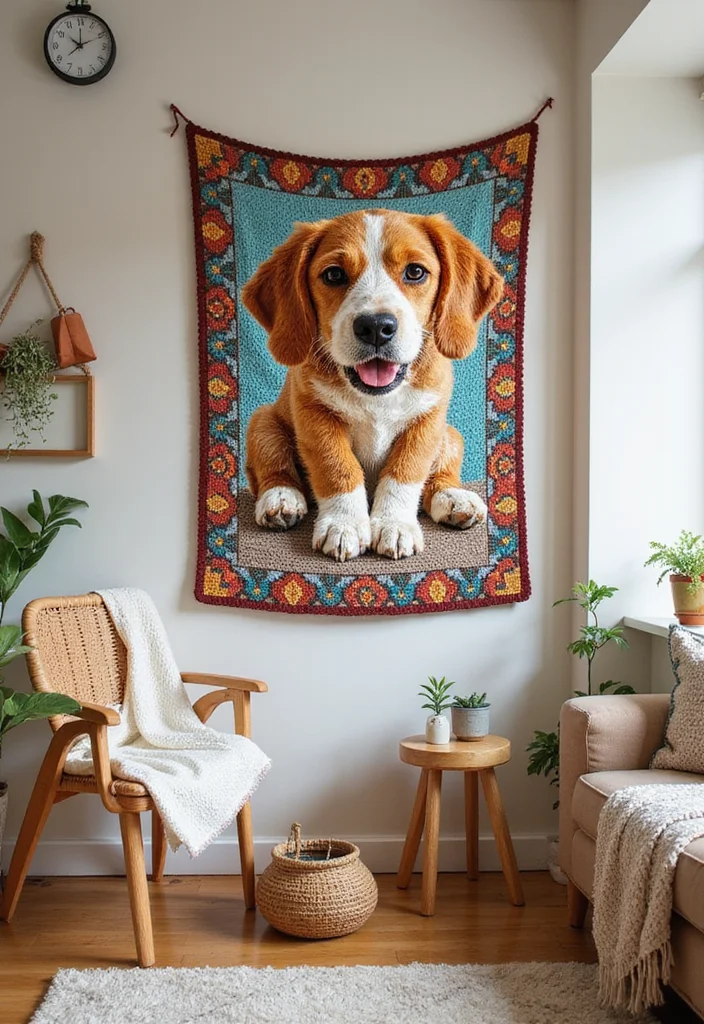 28 Detailed Crochet Tapestry Pattern Free Charts for Inspiring Projects - 26. Cozy Companions: Pet-Themed Tapestry