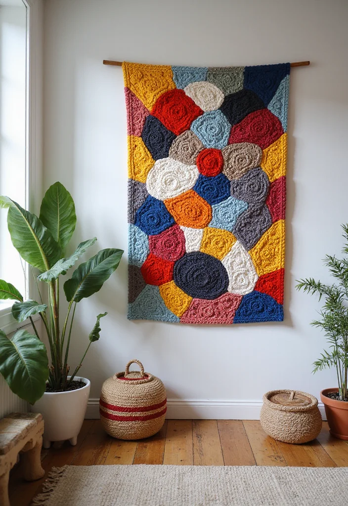 28 Detailed Crochet Tapestry Pattern Free Charts for Inspiring Projects - 28. Artistic Flair: Modern Abstract Tapestry