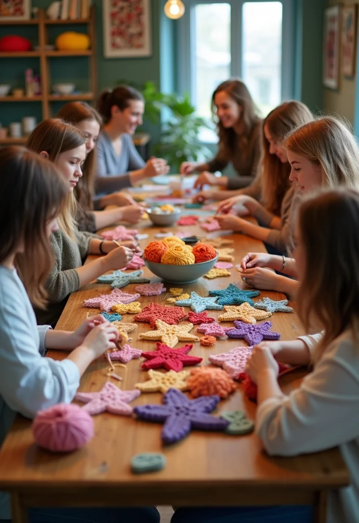 29 Sparkling Tips on How to Crochet a Star for Festive Crafts - 11. Host a Crochet Star Party