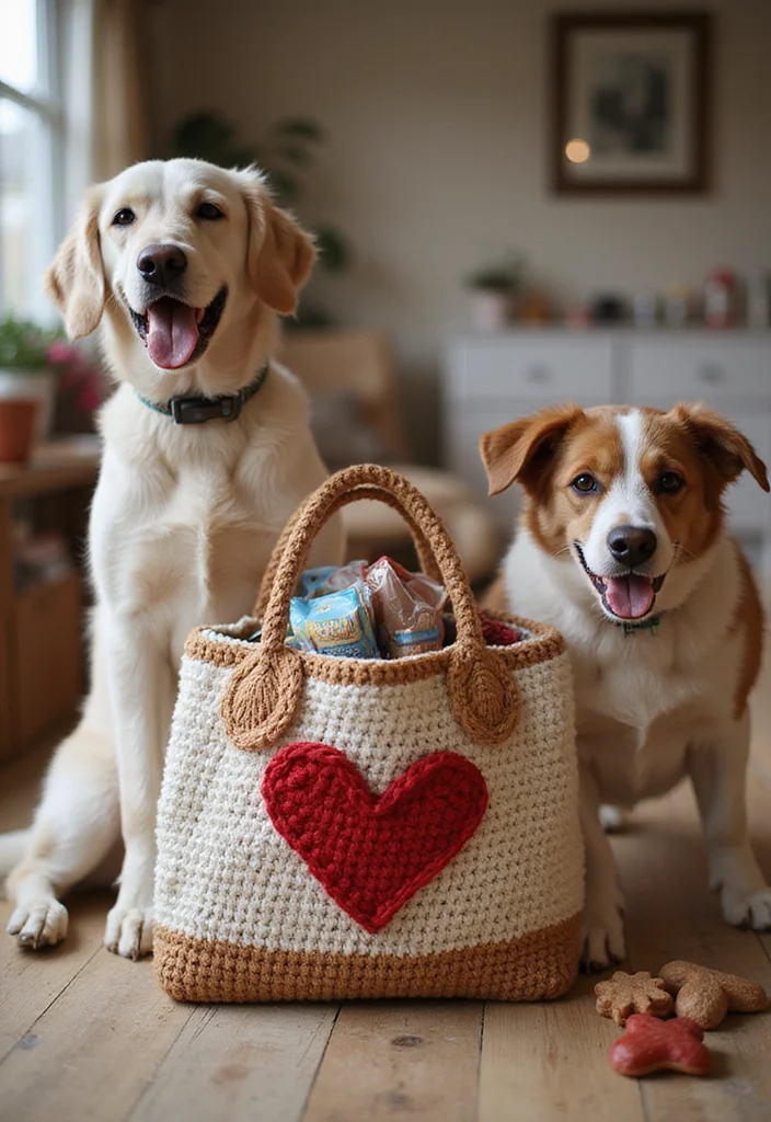 30 Chic Crochet Tote Bags Free Patterns You Can Make Fast - 11. Pet Lover’s Bag