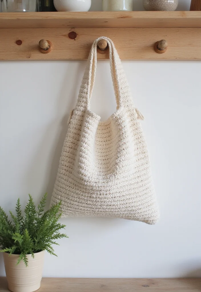 30 Chic Crochet Tote Bags Free Patterns You Can Make Fast - 5. Minimalist Market Tote
