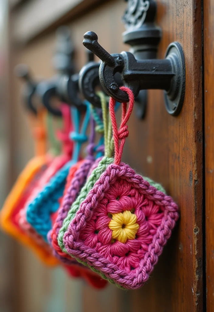 30 Classic Granny Square Crochet Pattern Ideas for Every Crocheter - 13. Granny Square Keychain