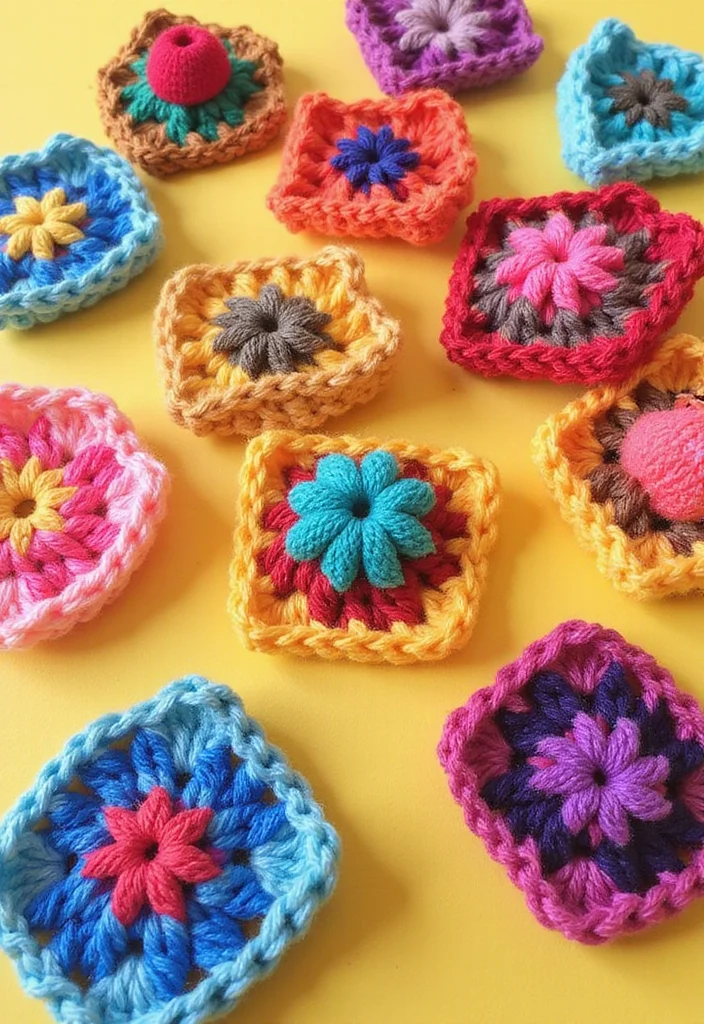 30 Classic Granny Square Crochet Pattern Ideas for Every Crocheter - 18. Granny Square Hair Accessories