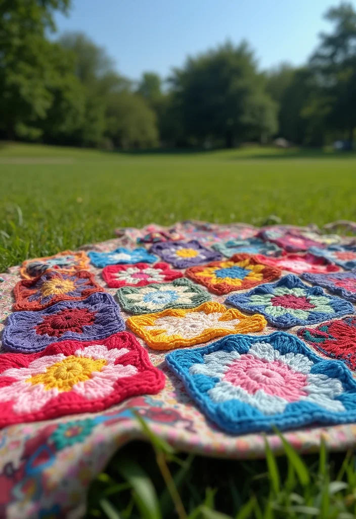 30 Colorful Crochet Granny Square Blanket Designs to Try - 12. Patchwork Perfection