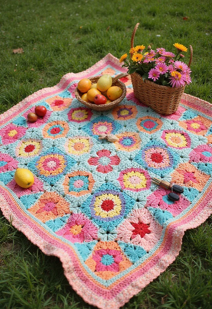 30 Colorful Crochet Granny Square Blanket Designs to Try - 24. Summer Vibes